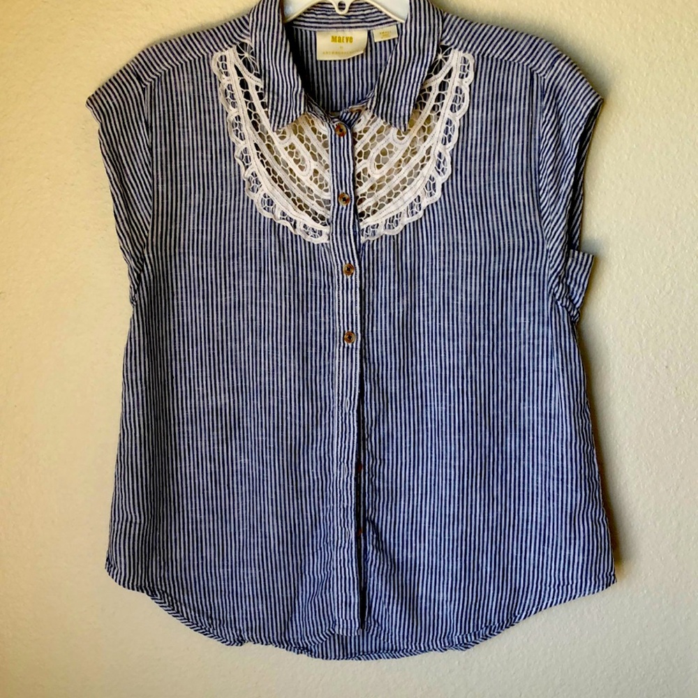 Anthropologie small, 100% linen, short sleeve